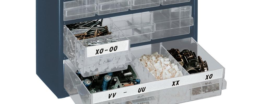 Raaco etiketten en tussenschotten